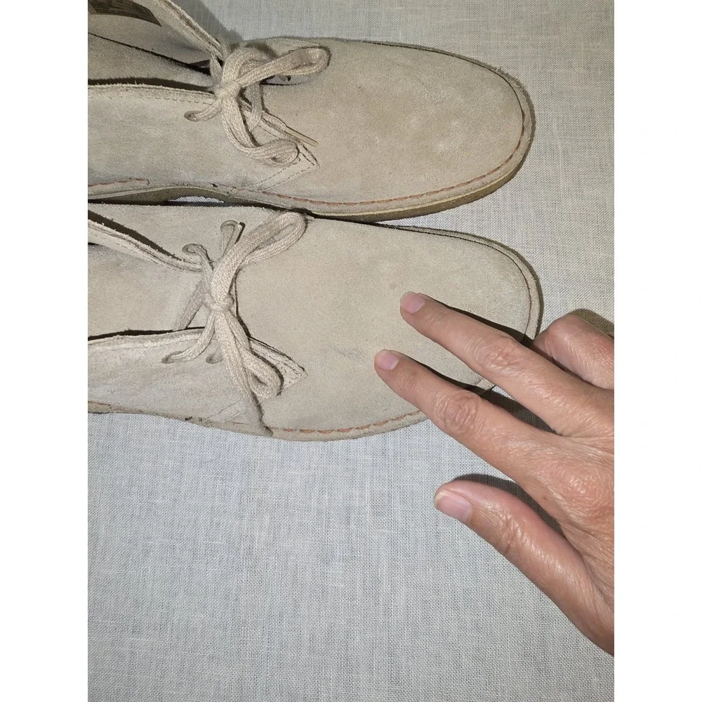Clarks Originals Charles F Stead Chukka Ankle Boots Mens Sz US 9.5 Suede Beige